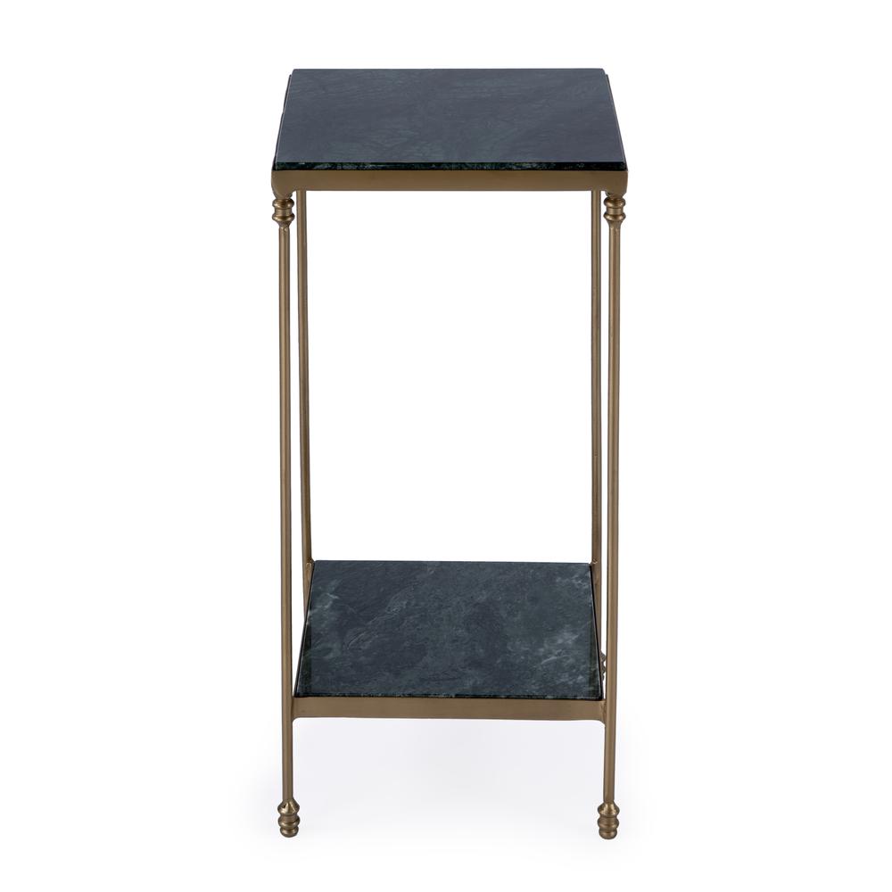 Larkin Marble & Iron Side Table, Green. Picture 2
