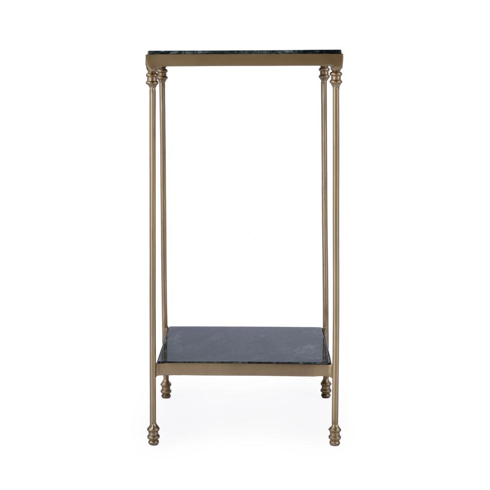 Larkin Marble & Iron Side Table, Green. Picture 3