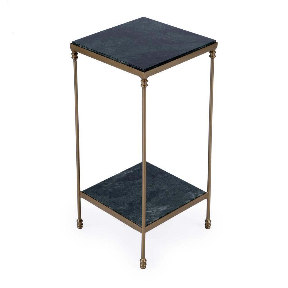 Larkin Marble & Iron Side Table, Green. Picture 4