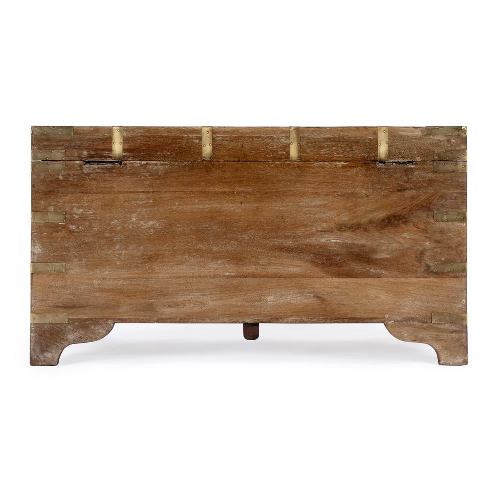 Nador Hand-Painted Storage Trunk, Light Brown. Picture 7