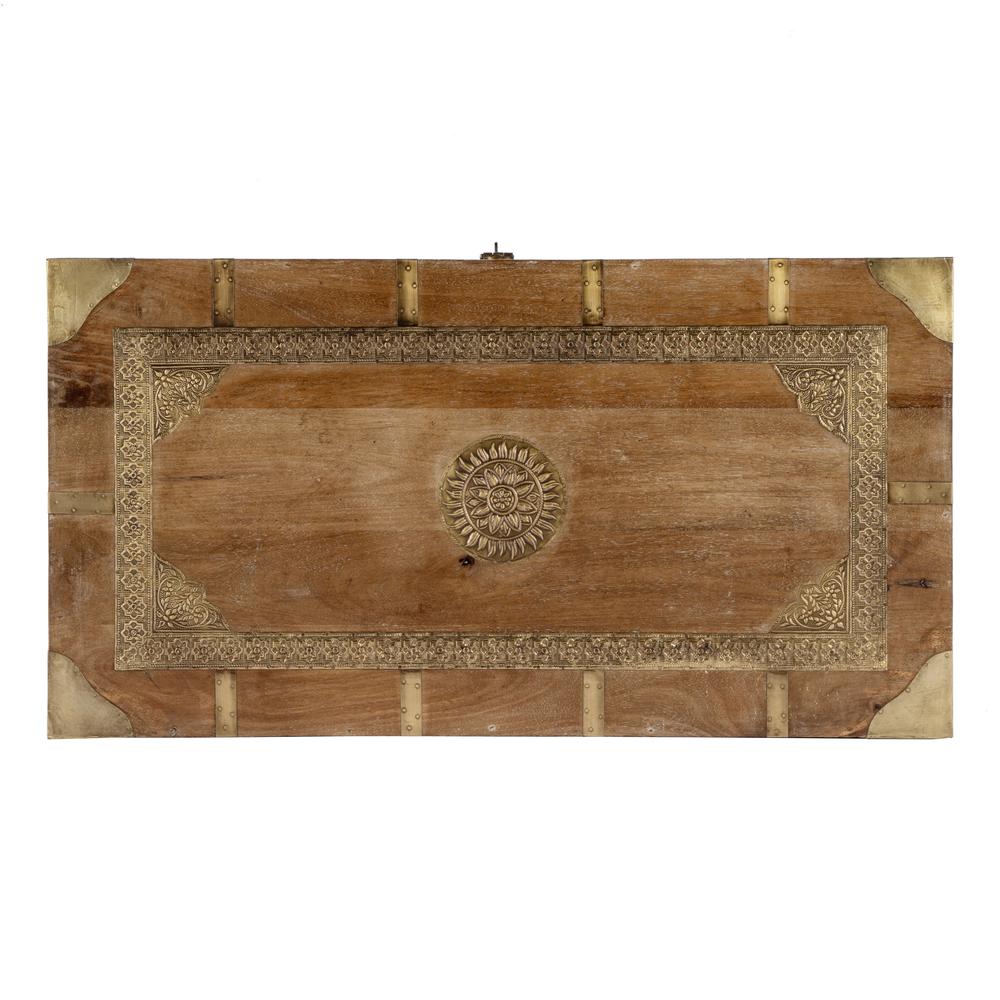 Nador Hand-Painted Storage Trunk, Light Brown. Picture 8
