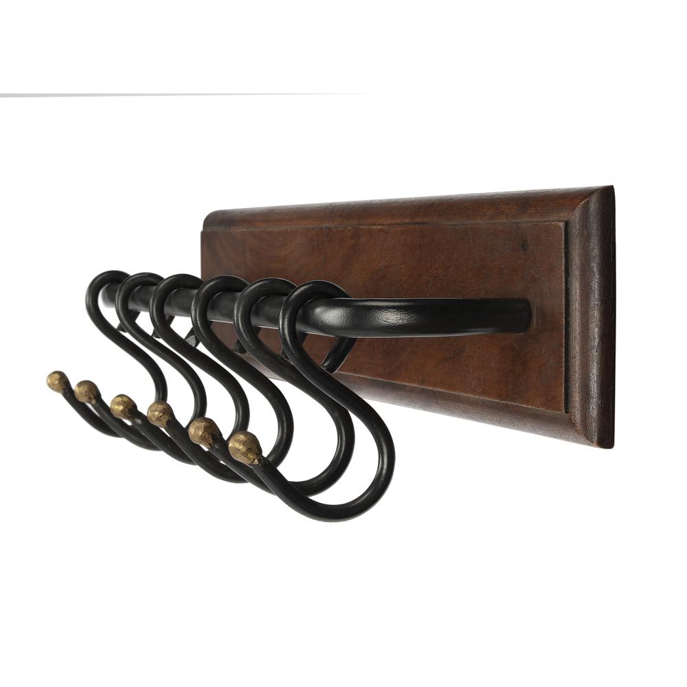 Glendo Iron & Wood Wall Rack, Medium Brown. Picture 2