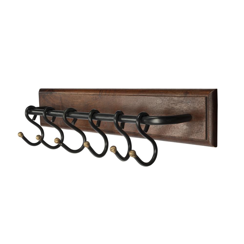 Glendo Iron & Wood Wall Rack, Medium Brown. Picture 3