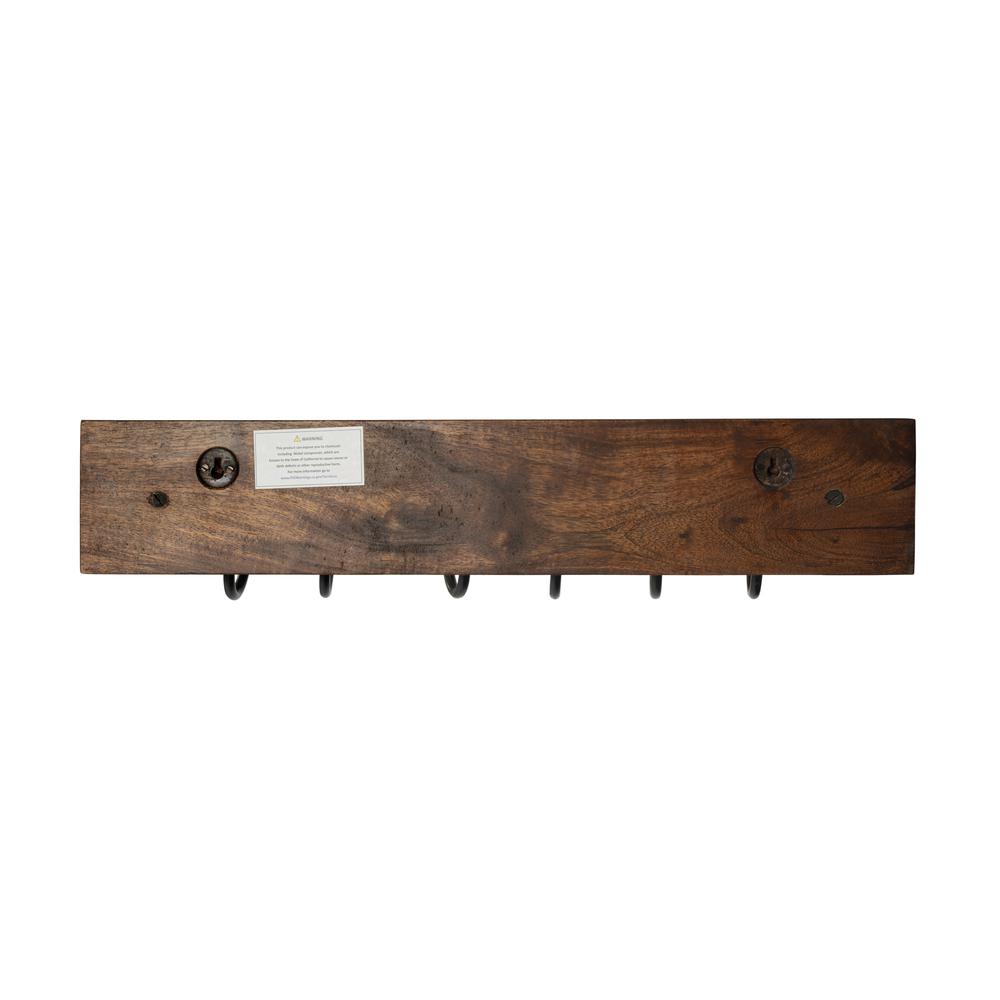 Glendo Iron & Wood Wall Rack, Medium Brown. Picture 4