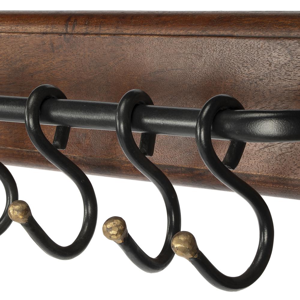 Glendo Iron & Wood Wall Rack, Medium Brown. Picture 5
