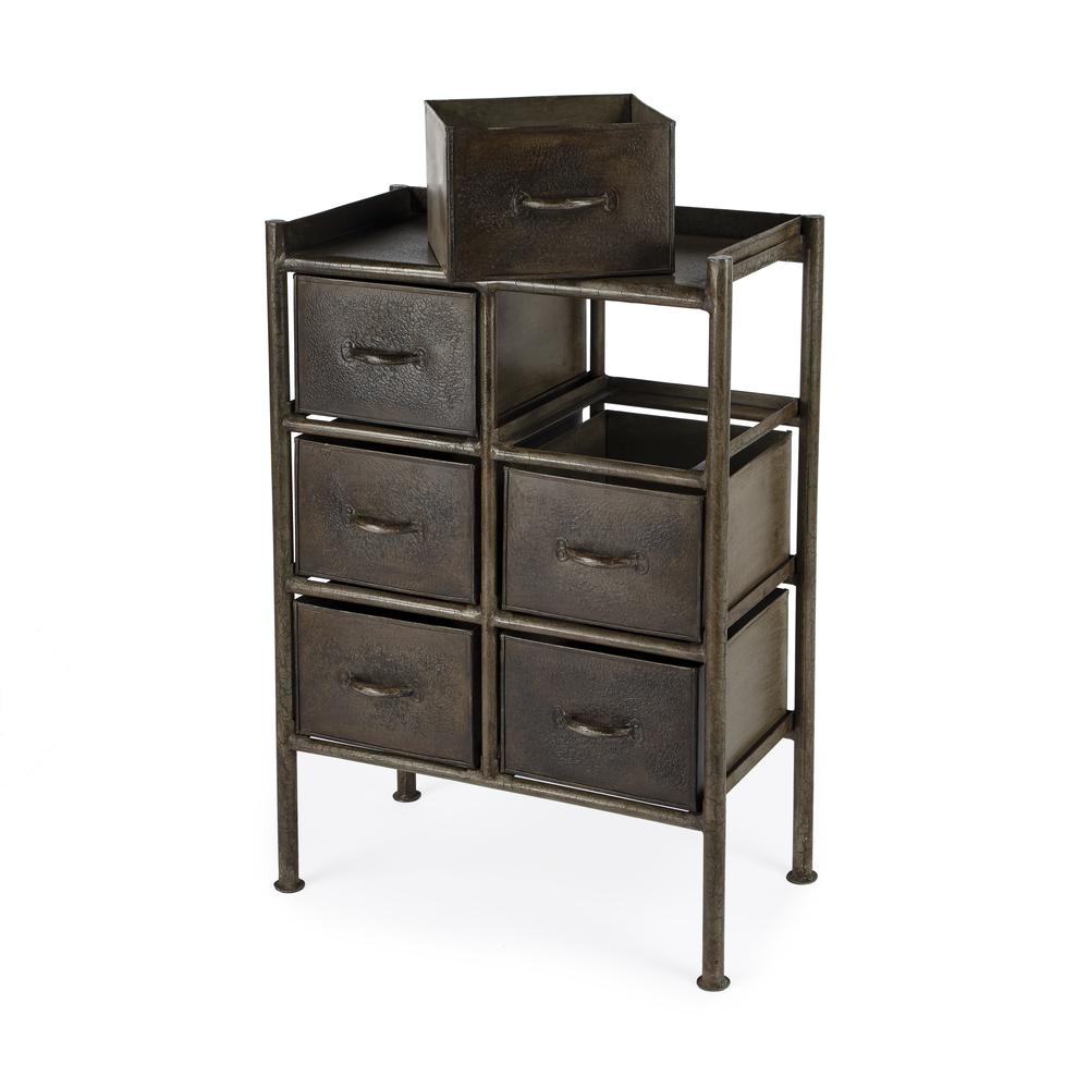 Cameron Industrial Chic Drawer Chest, Bronze. Picture 3