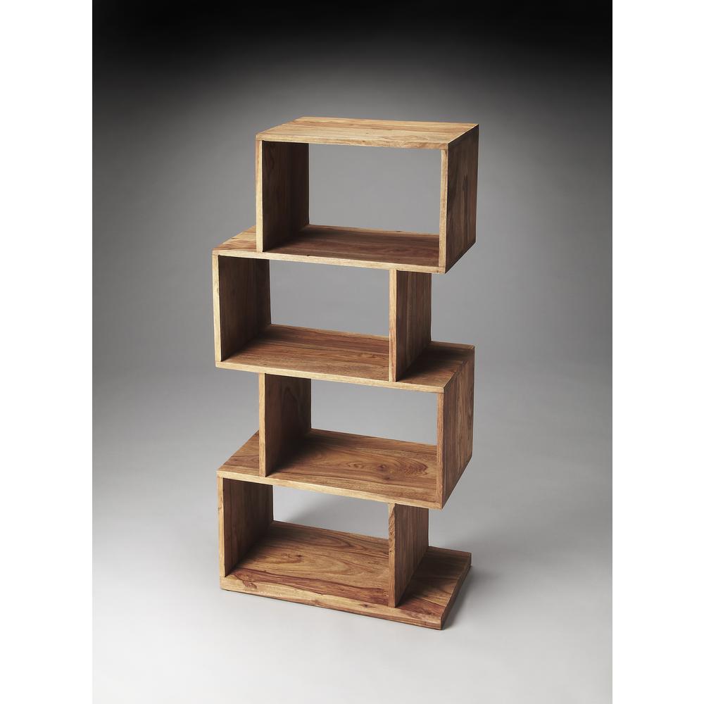 Stockholm 4 Shelf 21.5"W Etagere Bookshelf, Light Brown. Picture 2