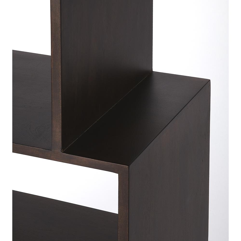 Stockholm 4 Shelf 21.5"W Etagere Bookshelf, Dark Brown. Picture 2