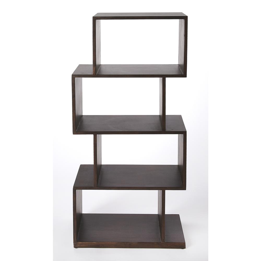 Stockholm 4 Shelf 21.5"W Etagere Bookshelf, Dark Brown. Picture 3
