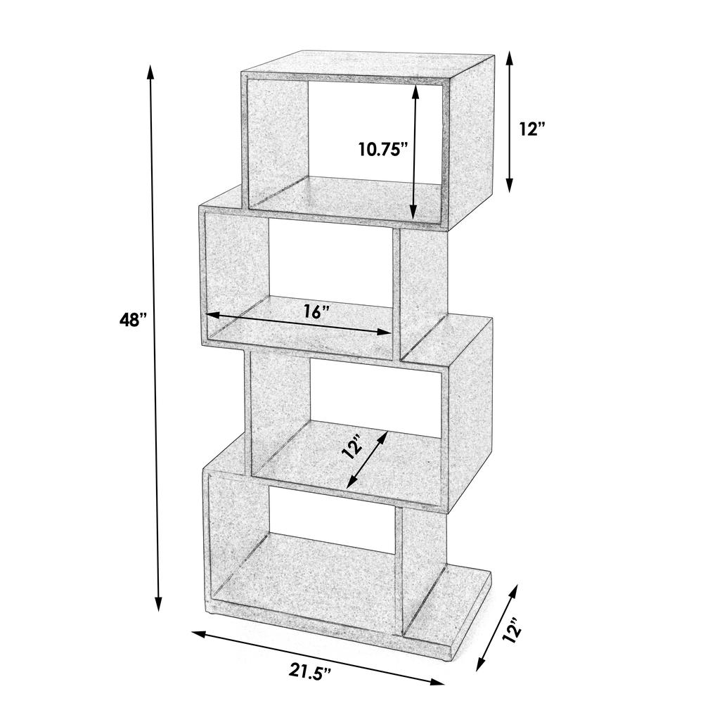 Stockholm 4 Shelf 21.5"W Etagere Bookshelf, Dark Brown. Picture 6