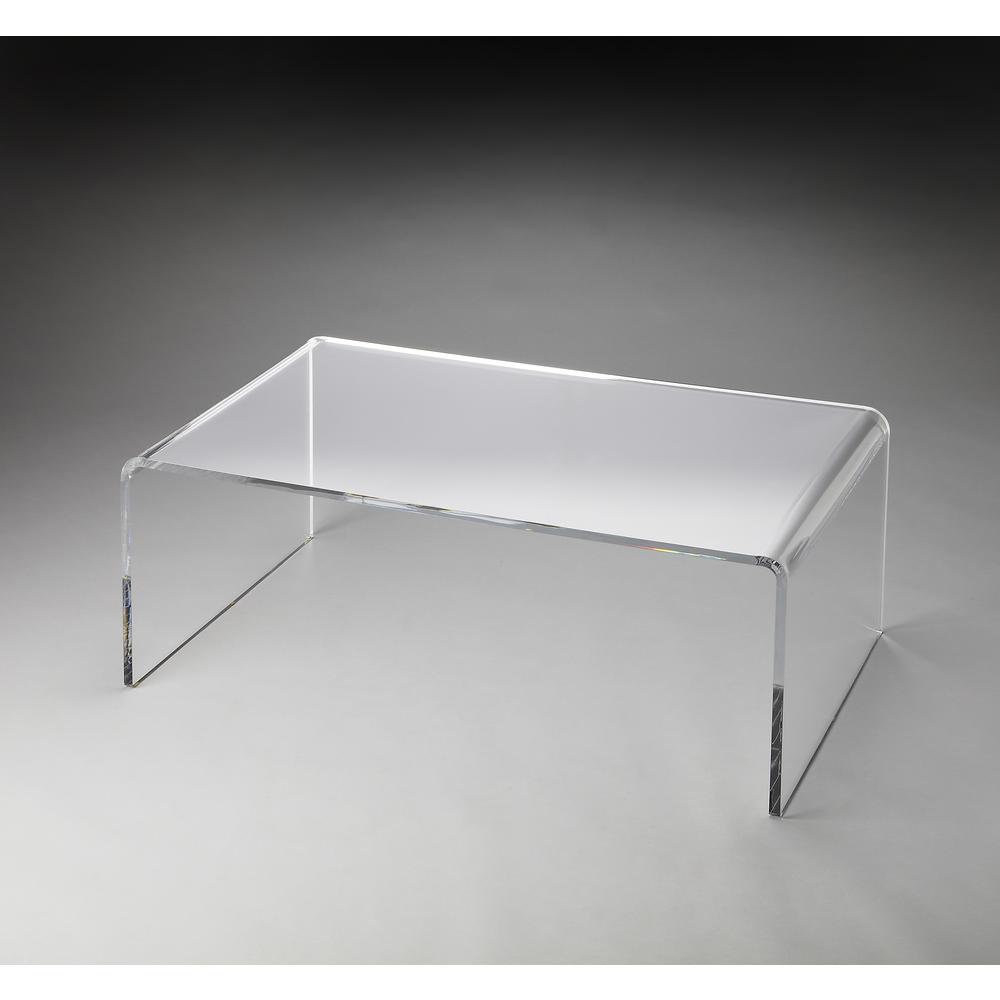 Crystal Clear Acrylic Coffee Table, Clear. Picture 3