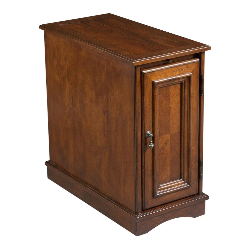 Transitional Chairside Chest with Storage, Accent Cabinet, Cherry. Picture 5