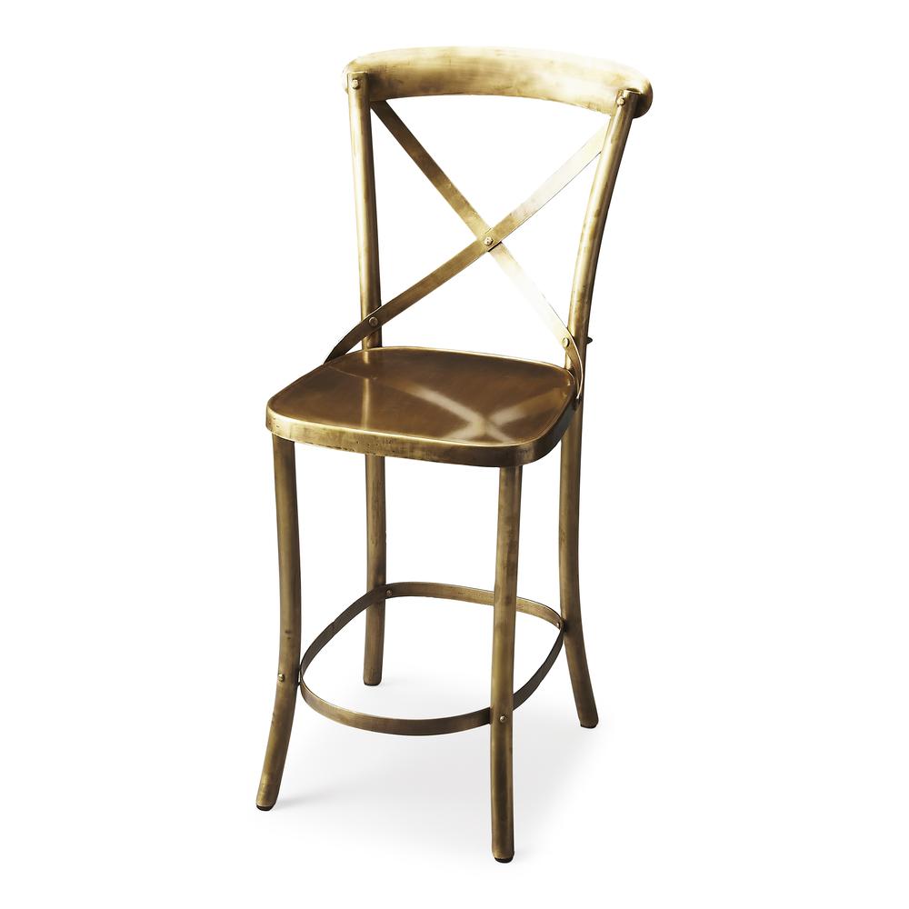 Bennington Antique 24" Counter Stool, Gold. Picture 1
