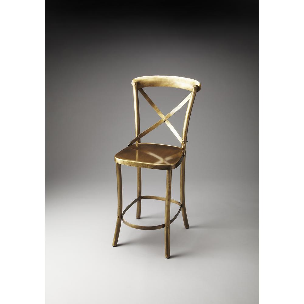 Bennington Antique 24" Counter Stool, Gold. Picture 2