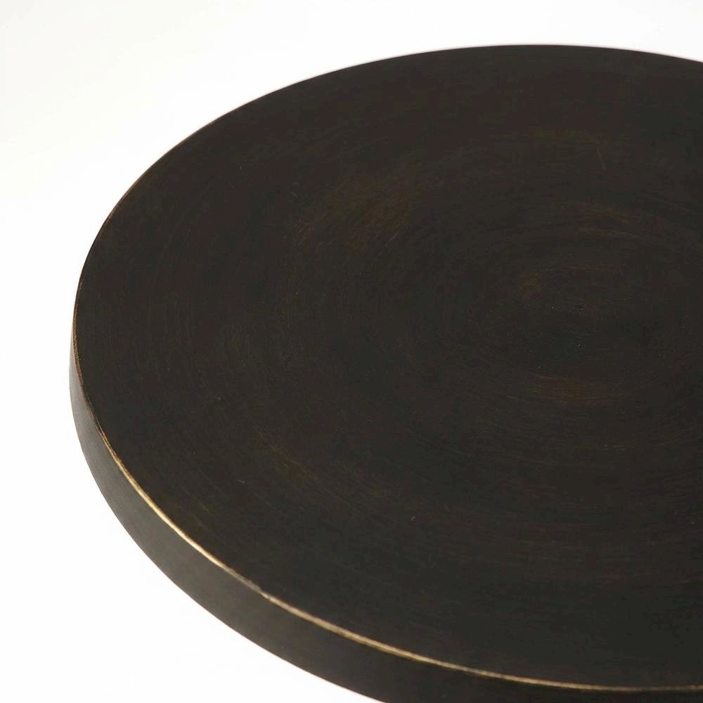 Round Metal End Table, Distressed Traditional Side Table for Living Room. Picture 6