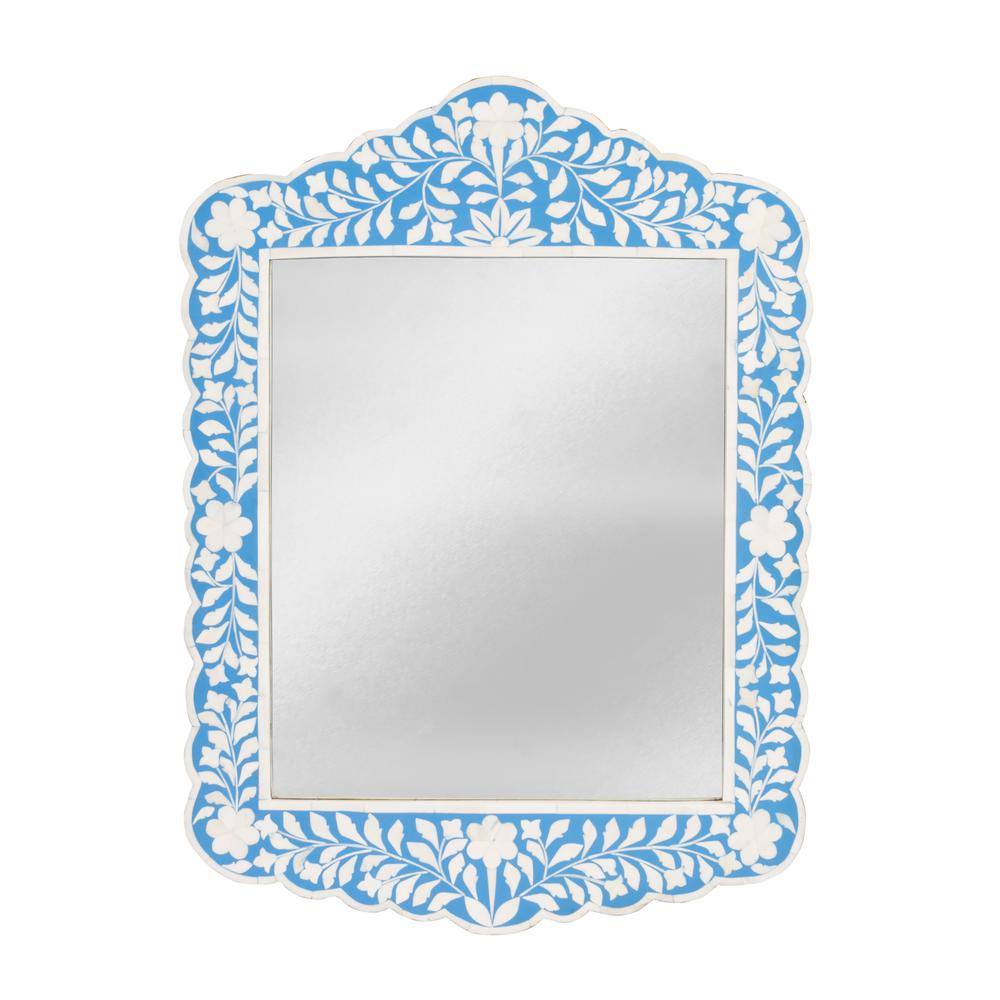Vivienne Bone Inlay Wall Mirrored, Sky Blue. Picture 1