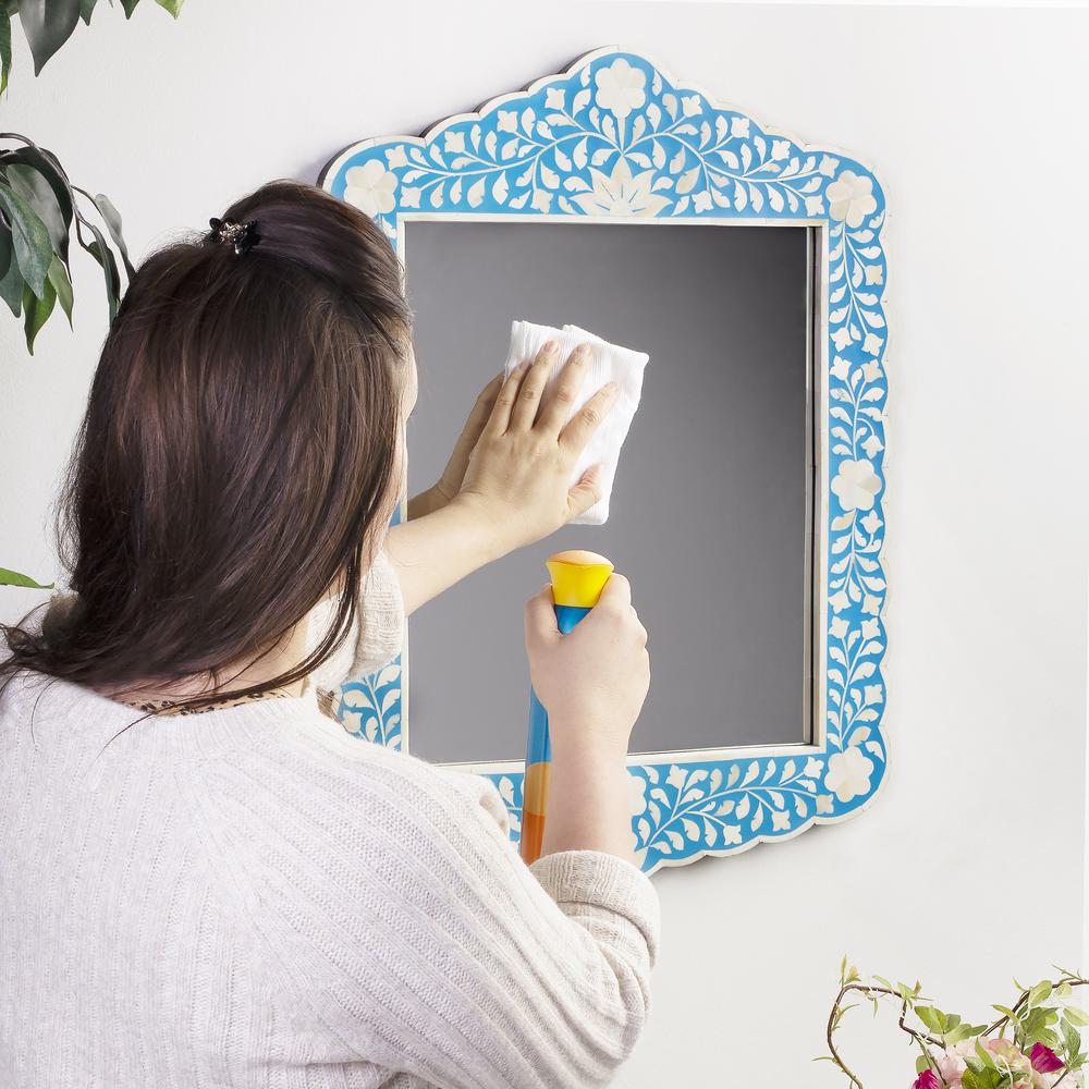 Vivienne Bone Inlay Wall Mirrored, Sky Blue. Picture 7