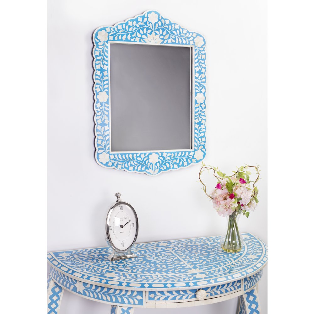 Vivienne Bone Inlay Wall Mirrored, Sky Blue. Picture 2