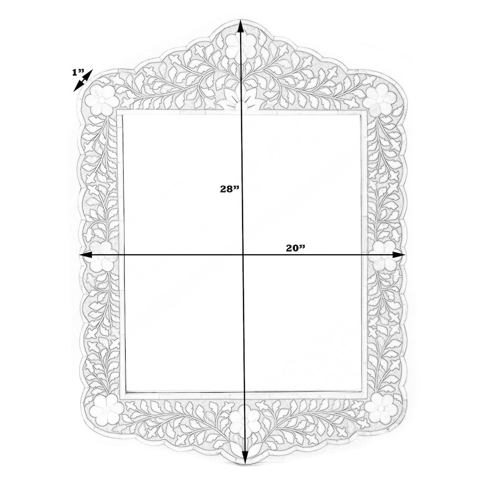 Vivienne 20 in. W x 28 in. H Bone Inlay Vertical Accent Wall Mirror, Green. Picture 2