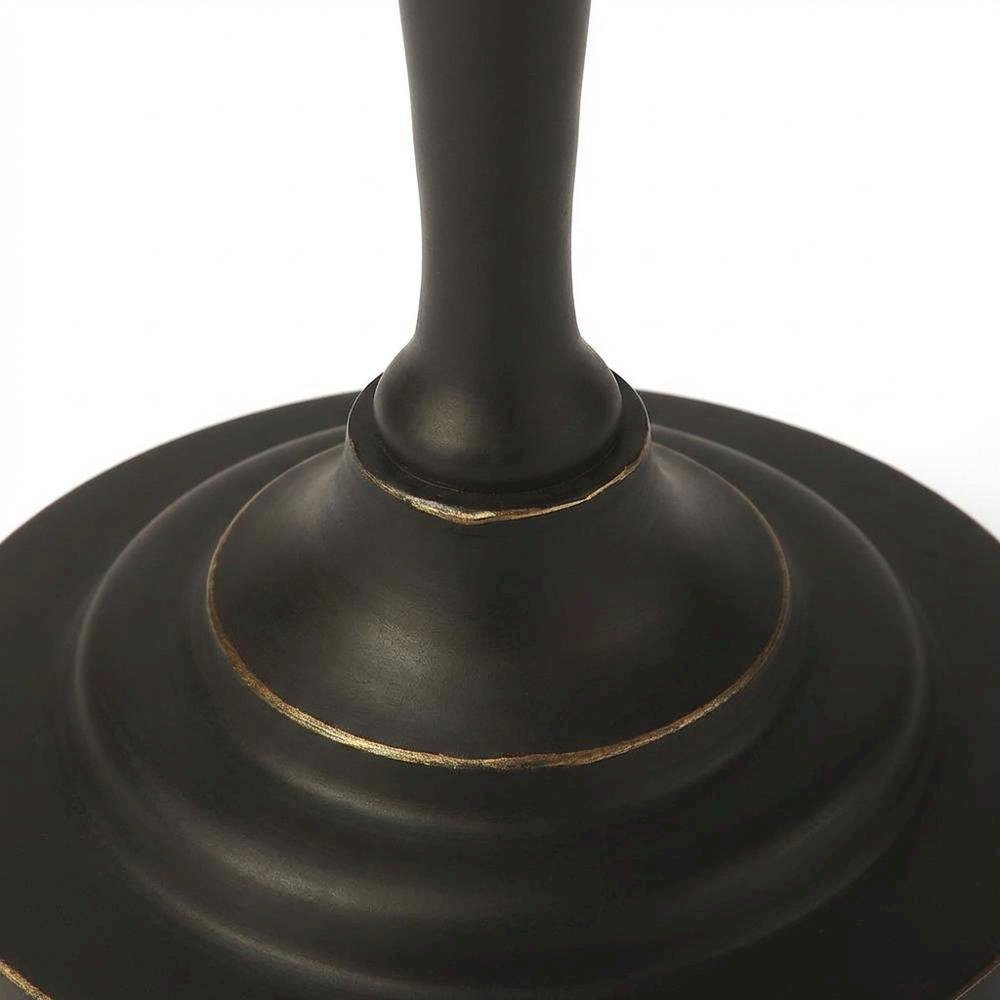 Round Metal End Table, Distressed Traditional Side Table for Living Room. Picture 7