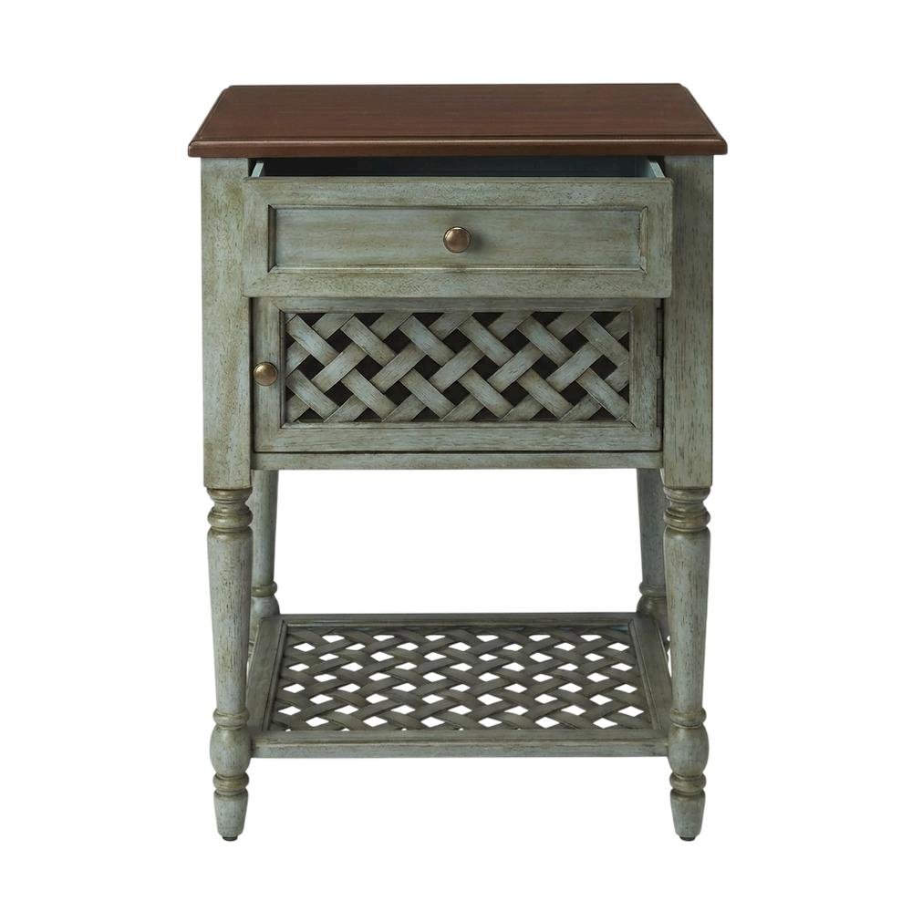 Rustic Nightstand with Drawer, Traditional Wood Side Table for Bedroom. Picture 1