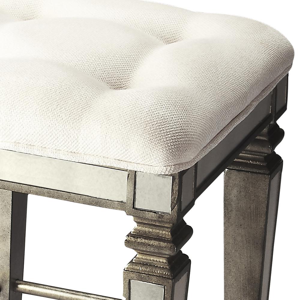Celeste Mirrored 30" Bar Stool, Silver. Picture 2