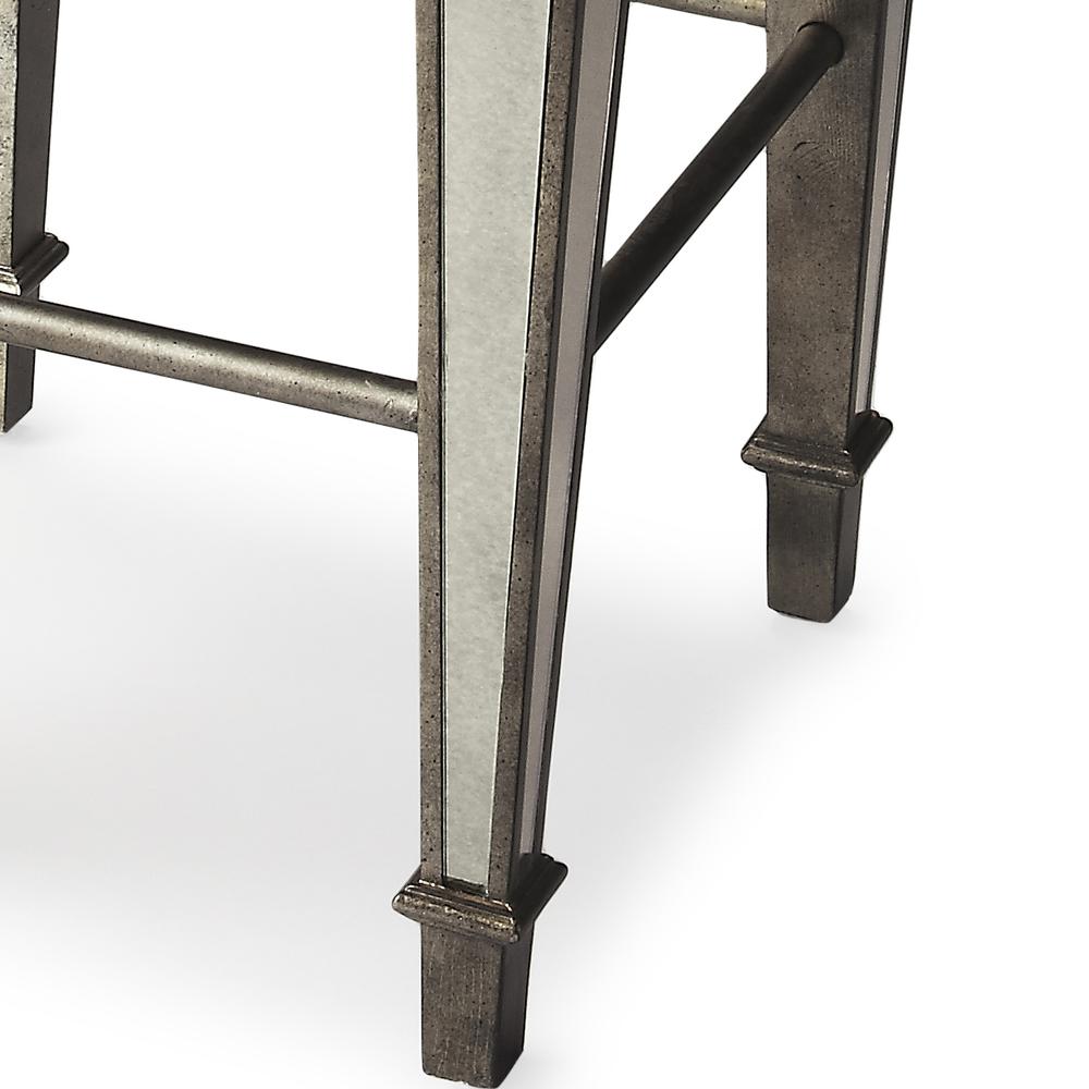 Celeste Mirrored 30" Bar Stool, Silver. Picture 3