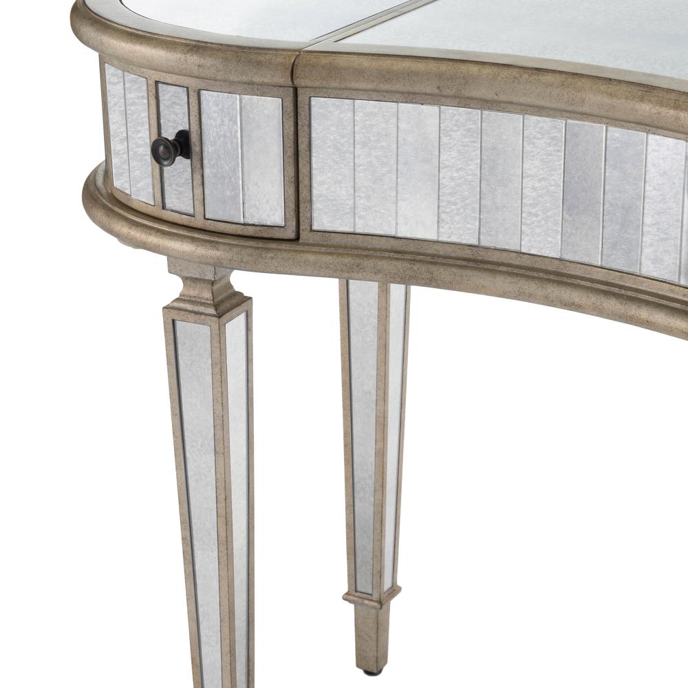 Constance Mirrored Vanity Table, Silver. Picture 9
