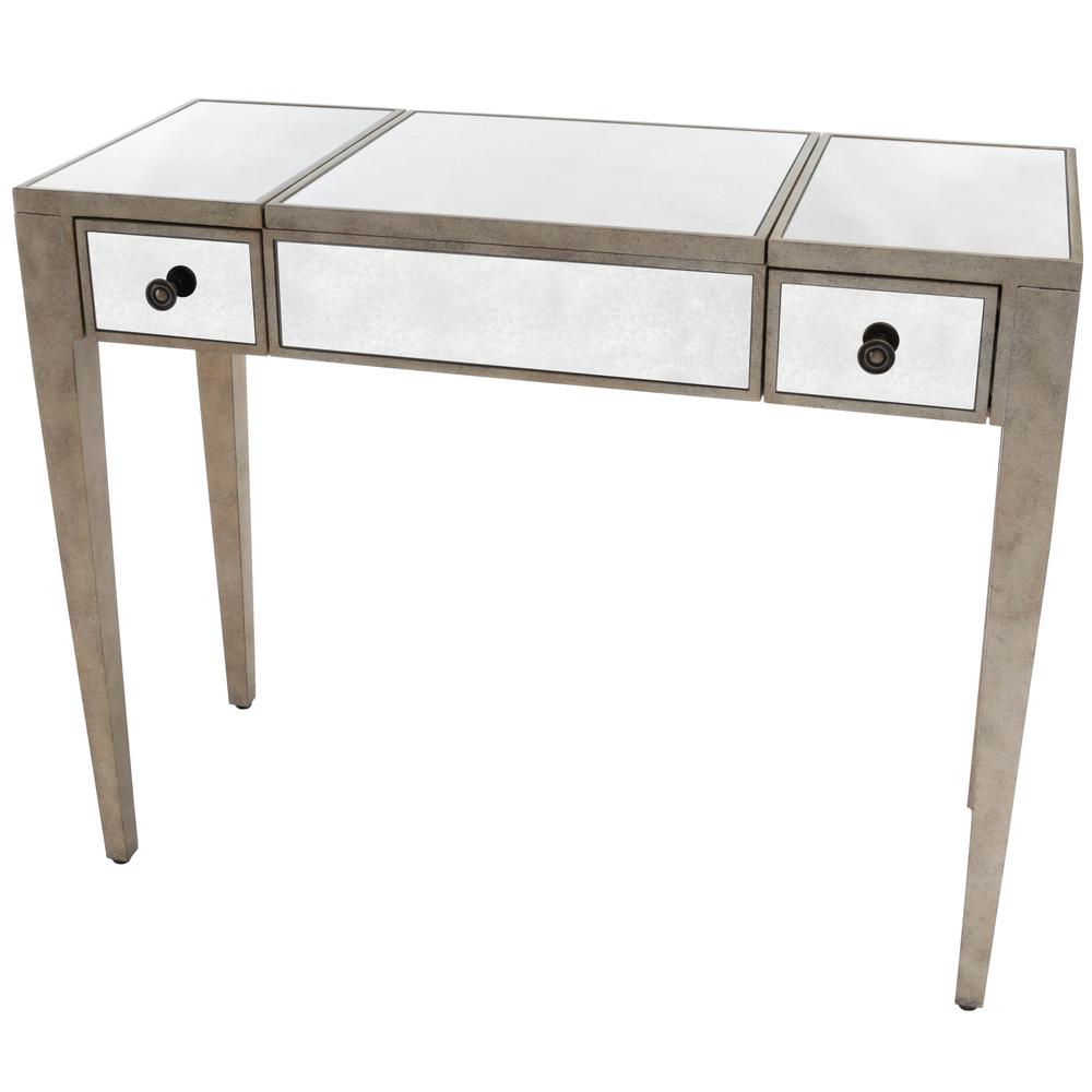 Constance Mirrored Vanity Table, Silver. Picture 1