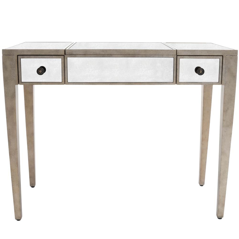 Constance Mirrored Vanity Table, Silver. Picture 2