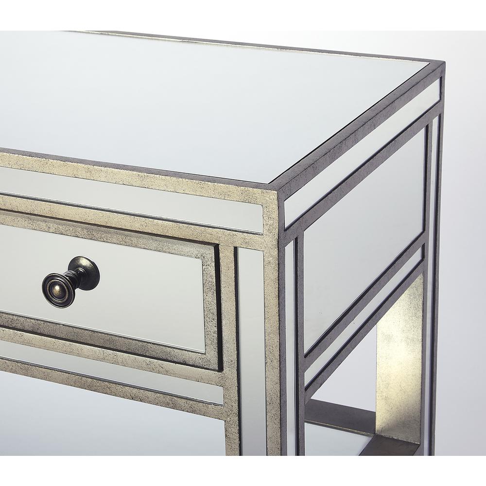 Miranda Mirrored Console Table, Gold, Silver. Picture 4