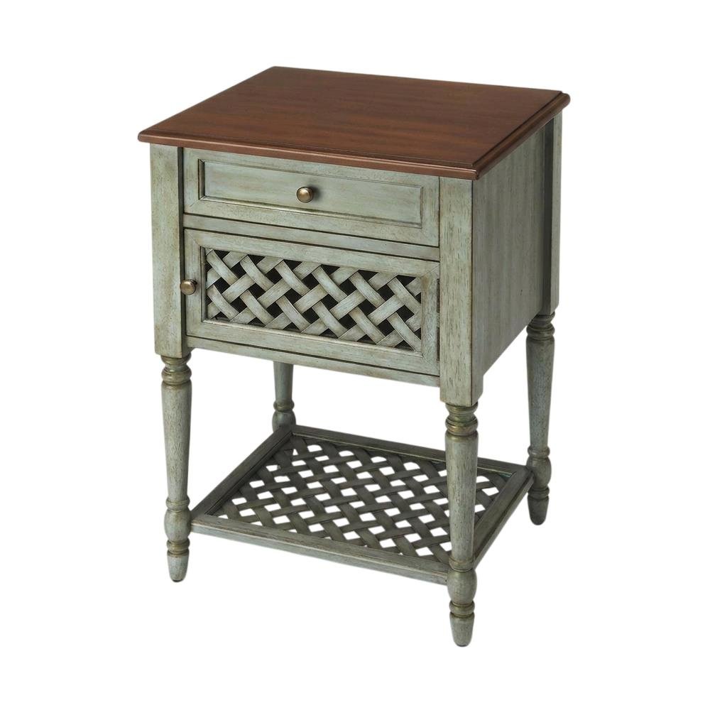 Rustic Nightstand with Drawer, Traditional Wood Side Table for Bedroom. Picture 5