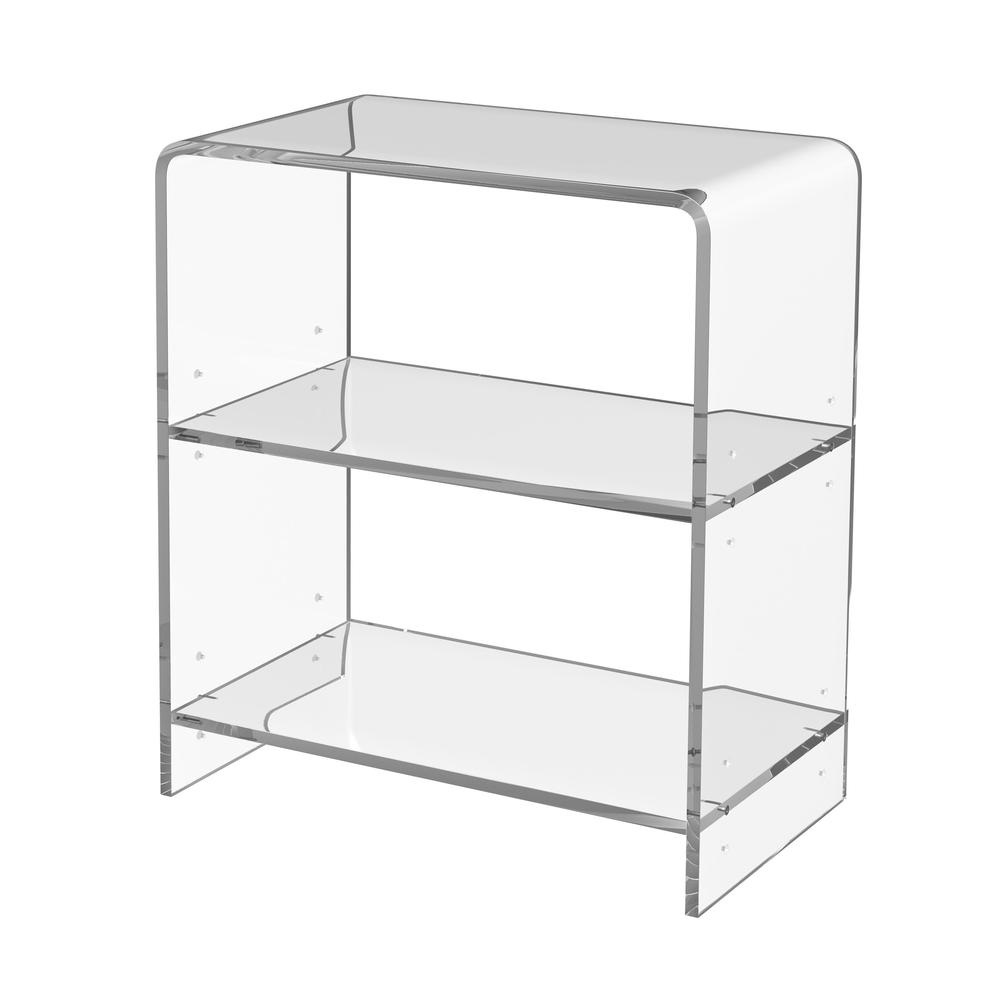 Crystal Clear 2 Shelf Acrylic Bookcase, Clear. Picture 1