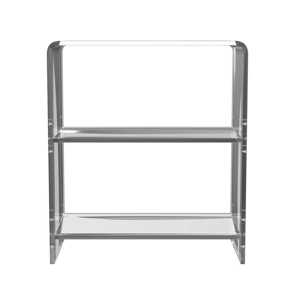 Crystal Clear 2 Shelf Acrylic Bookcase, Clear. Picture 2
