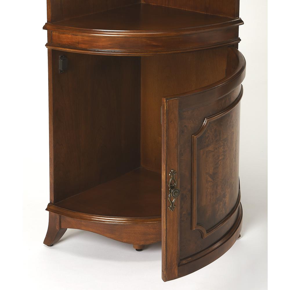 Dowling Corner Cabinet, Medium Brown. Picture 2