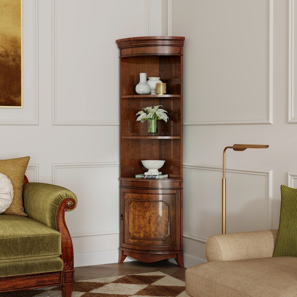 Dowling Corner Cabinet, Medium Brown. Picture 3