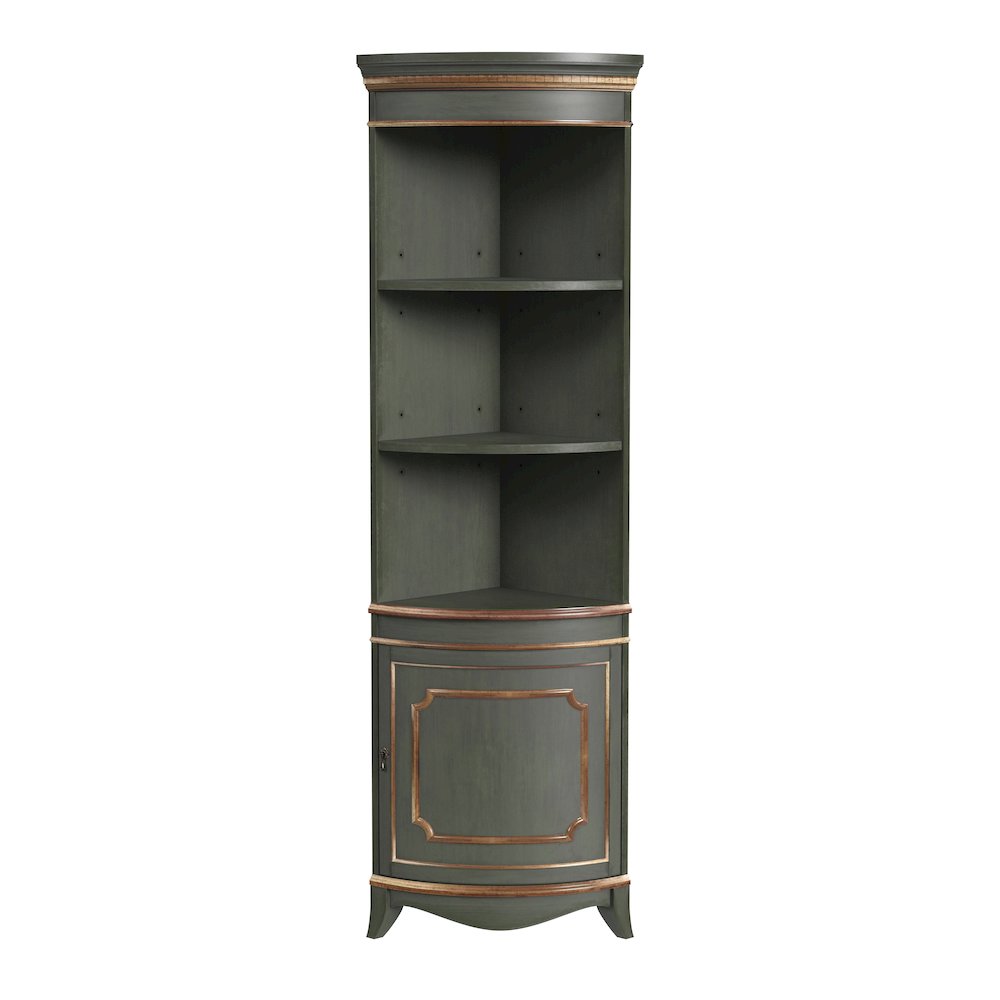 Dowling 24 in W x 73 in H Quarter Round Corner Cabinet, Pastel Green. Picture 1