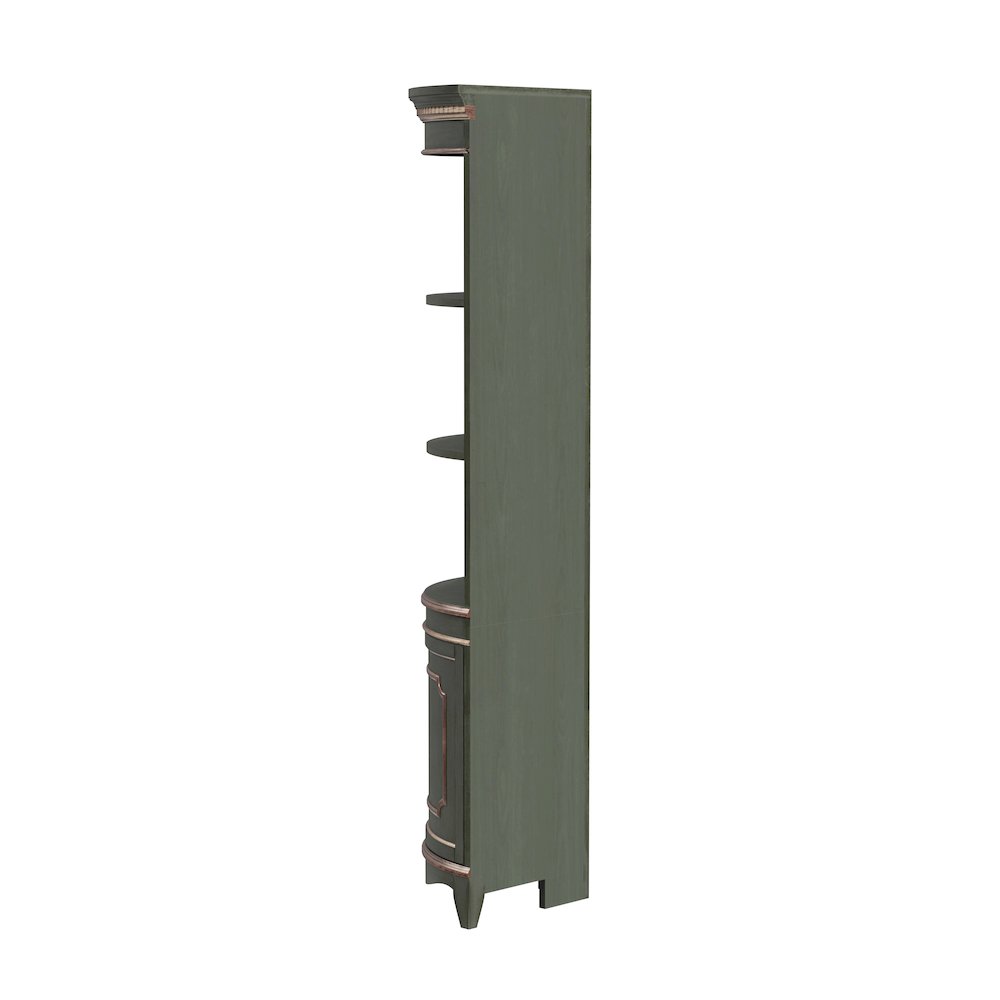 Dowling 24 in W x 73 in H Quarter Round Corner Cabinet, Pastel Green. Picture 5