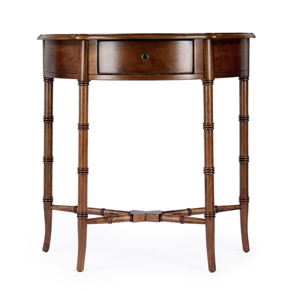 Skilling Demilune Console Table, Brown. Picture 2