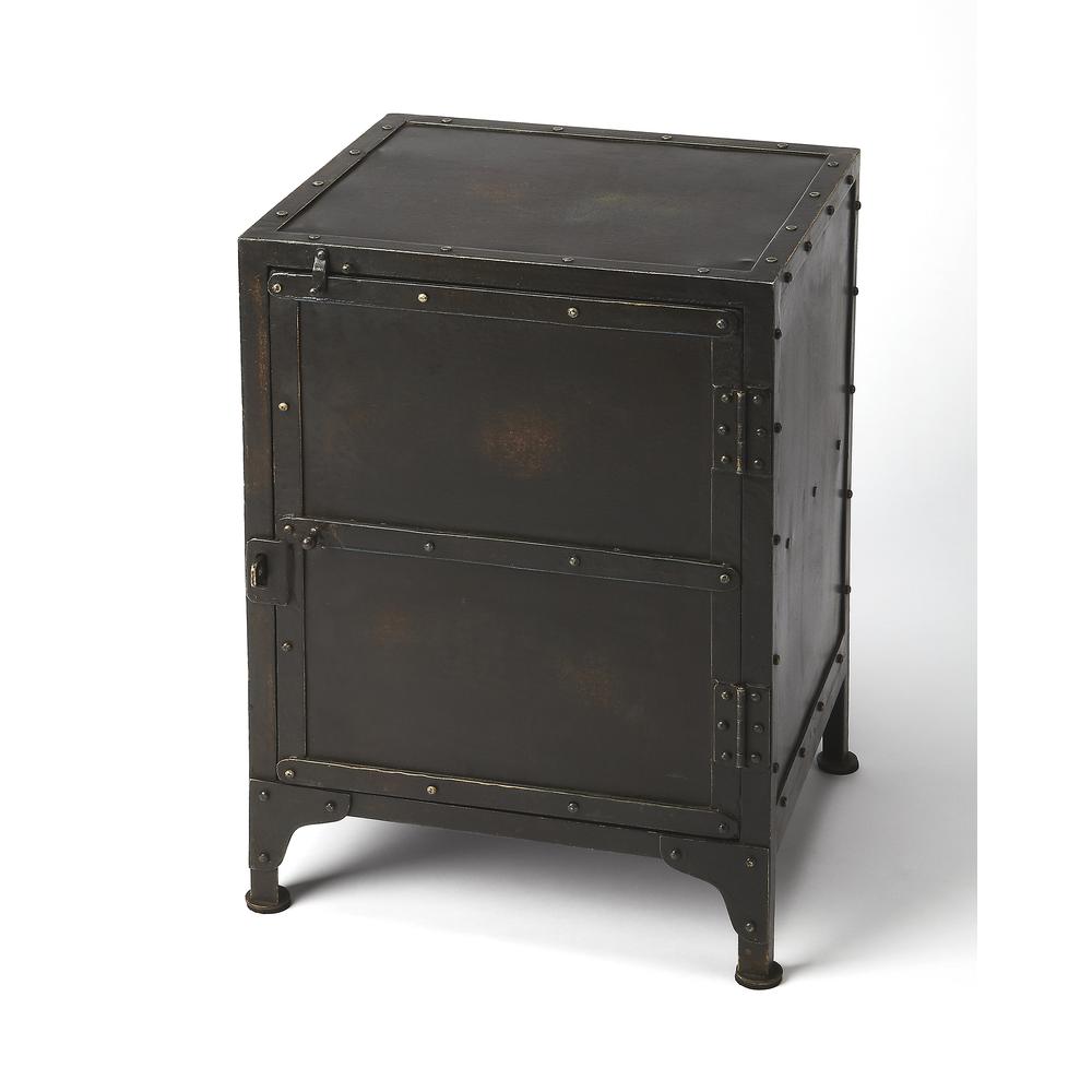 Owen Industrial End Table, Black. Picture 1