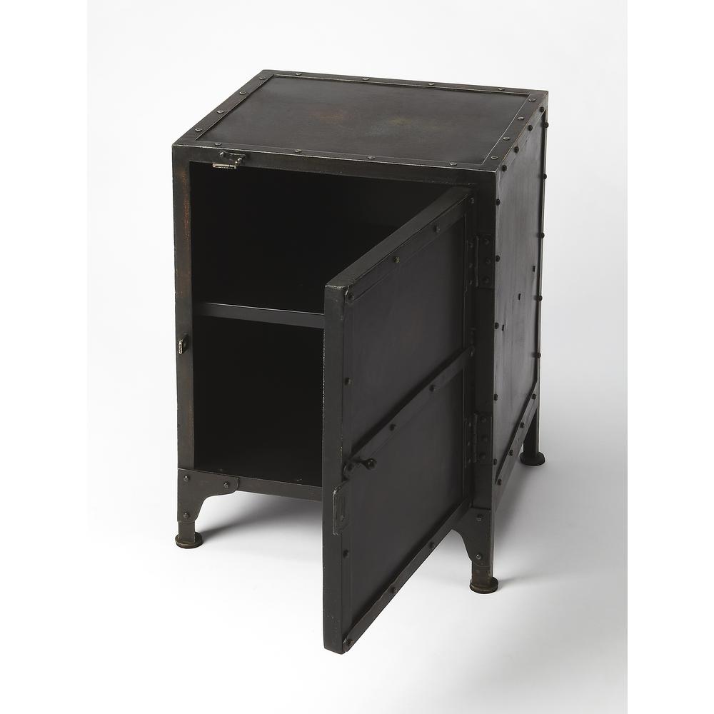 Owen Industrial End Table, Black. Picture 2