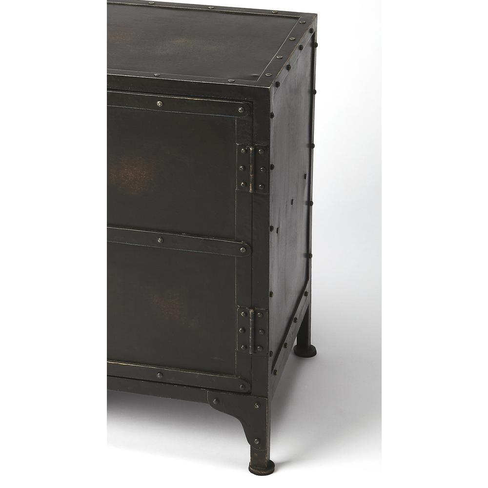 Owen Industrial End Table, Black. Picture 4
