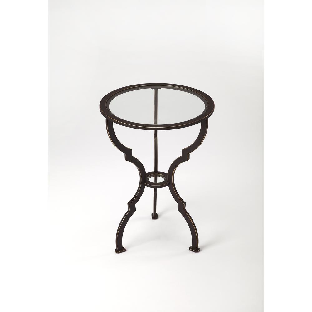 Yvonne Metal Side Table, Black. Picture 1