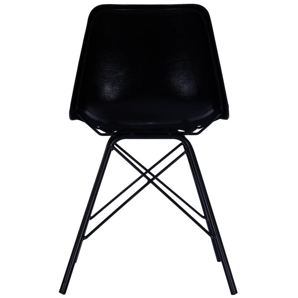Inland Leather Side Chair, Black. Picture 5