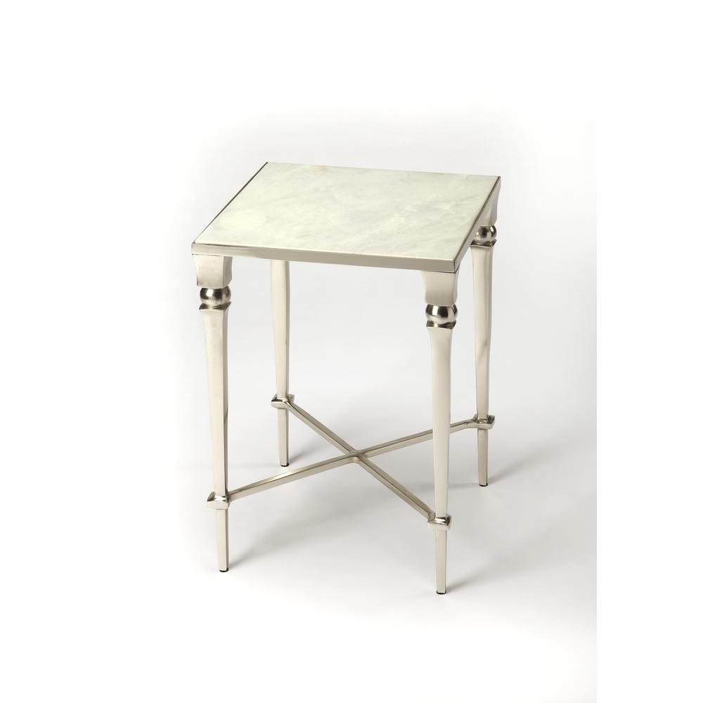 Darrieux Marble Side Table, Silver. Picture 1