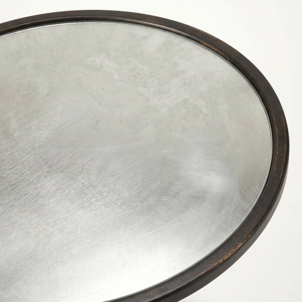 Oval Mirror Top Metal Side Table, Modern Accent End Table for Living Room. Picture 6