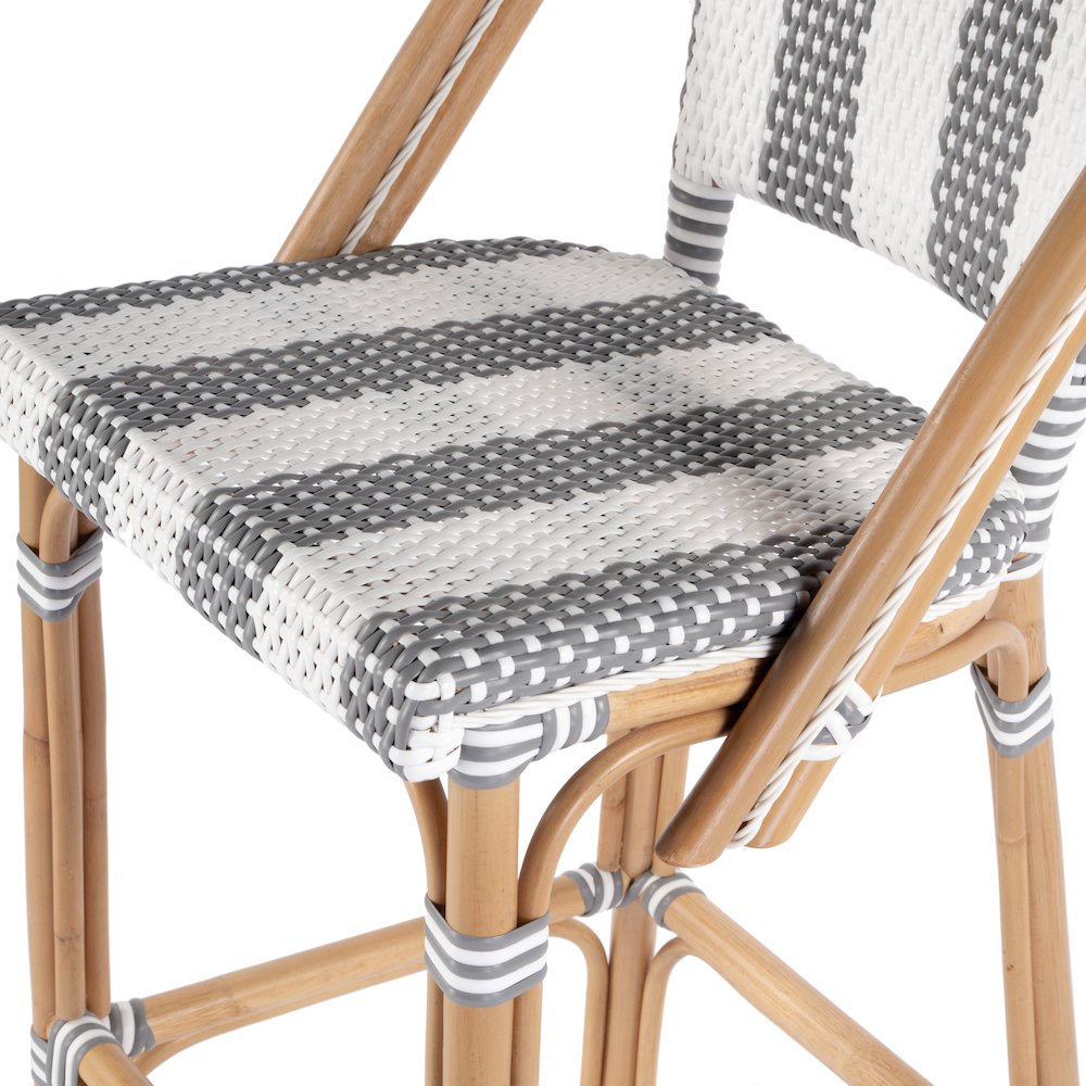 Lila Rattan 28 in. Seat Height Bar Stool with Back and Footrest. Picture 6
