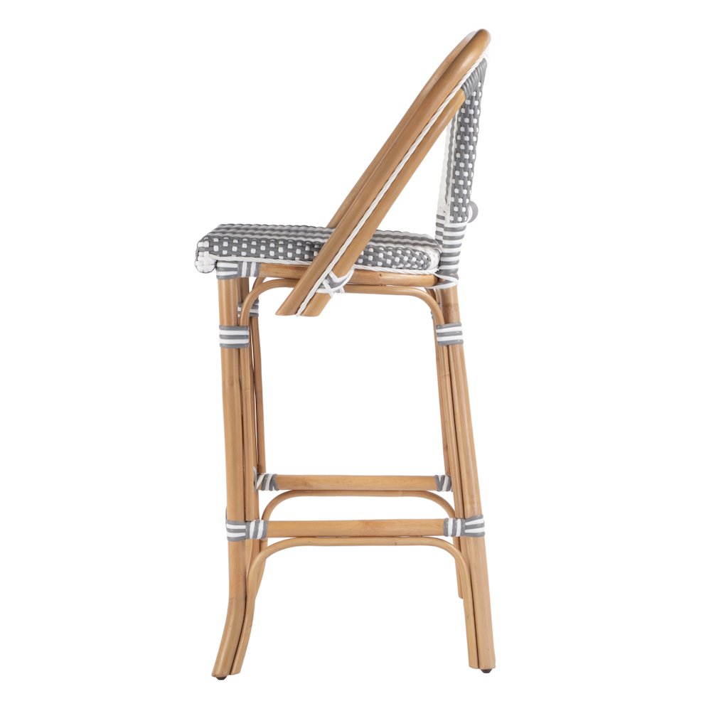 Lila Rattan 28 in. Seat Height Bar Stool with Back and Footrest. Picture 2