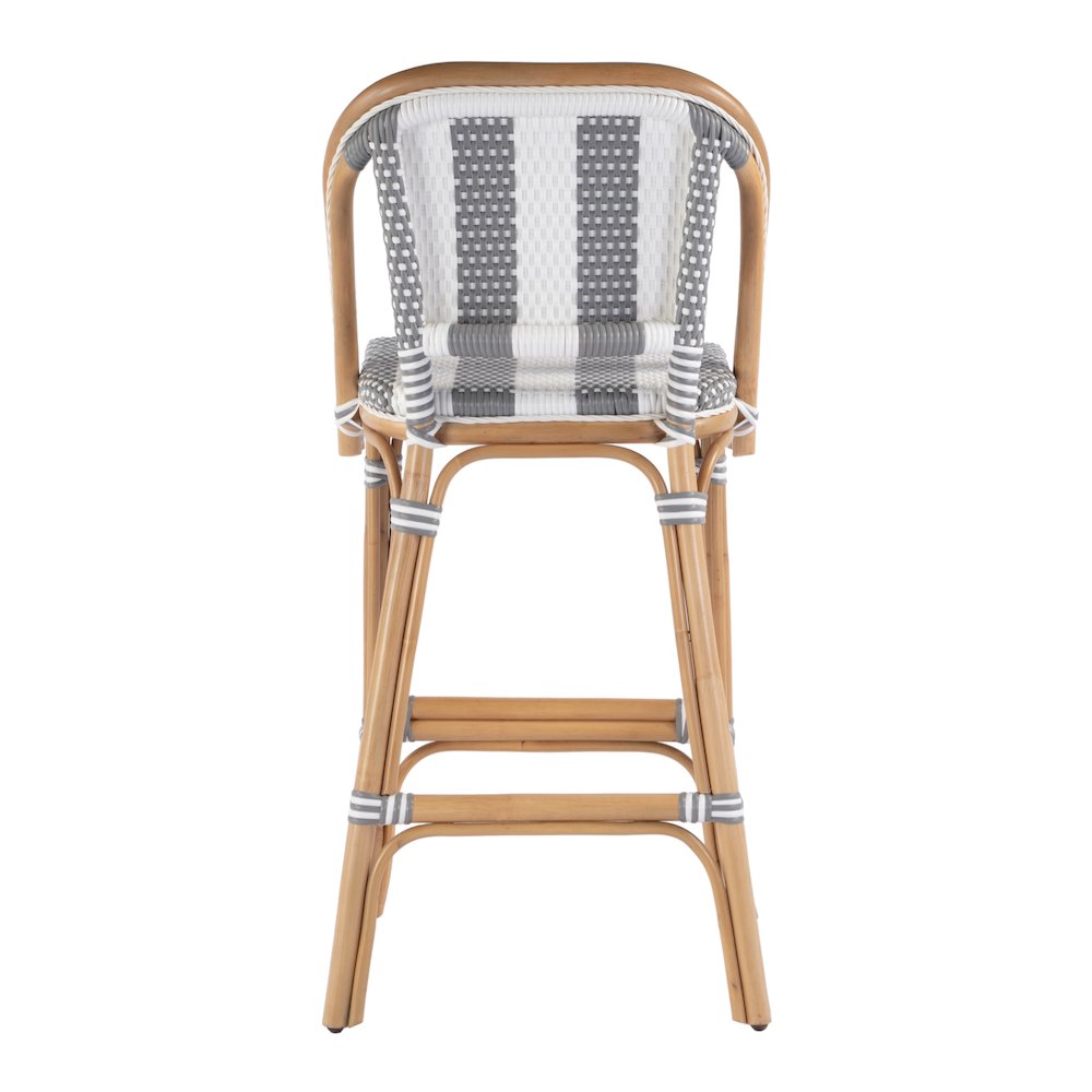 Lila Rattan 28 in. Seat Height Bar Stool with Back and Footrest. Picture 3