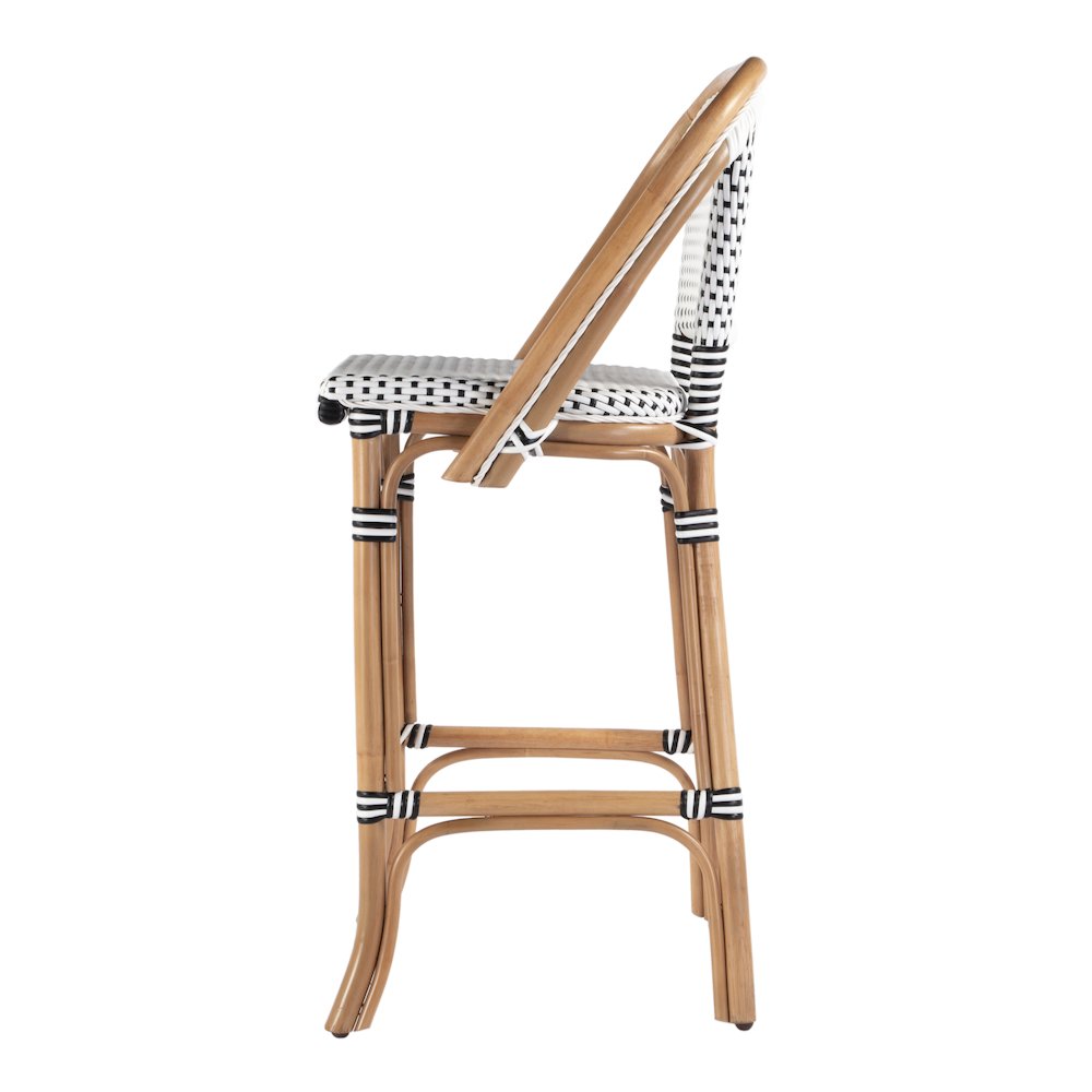Lila Rattan 28 in. Seat Height Bar Stool with Back and Footrest. Picture 3